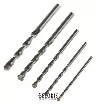 Набор сверл по бетону Tundra, цилиндрический хвостовик, 4-5-6-8-10 мм, 5 шт.