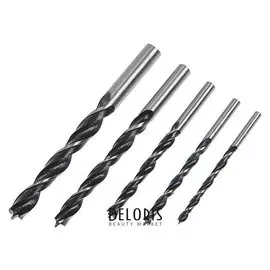Набор сверл по дереву Tundra, цилиндрический хвостовик, 4-5-6-8-10 мм, 5 шт.