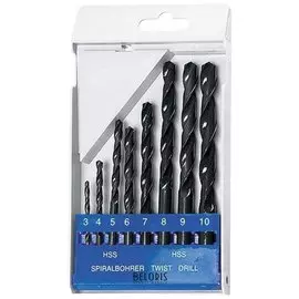 Набор сверл по металлу, 3-10 мм (через1 мм), HSS, 8 шт., цилиндрический хвостовик Sparta