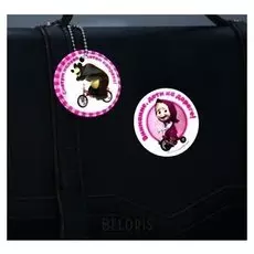 Набор светоотражающий брелок и наклейка маша и медведь, "Дети на дороге"