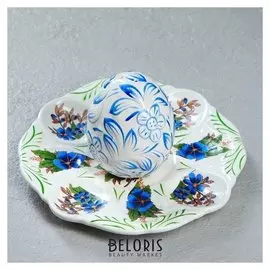 Набор тарелка "Пасхальная" с солонкой, рисованная