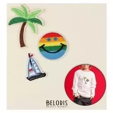 Набор термоаппликаций «Пальма, смайл, кораблик», 3 шт