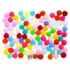 Набор текстильных деталей для декора «Бомбошки» 100 шт. набор, размер 1 шт. 1,2 см