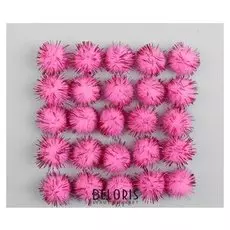 Набор текстильных деталей для декора «Бомбошки» 25 шт. набор, размер 1 шт. 2 см, цвет розовый