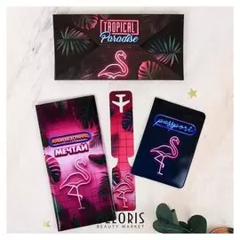 Набор "Tropical Paradise", туристический конверт, обложка на паспорт, бирка на чемодан
