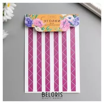 Набор уголков с кармашком для фотографий 102 уголка "Фиолетовые" 10,3х14,8 см