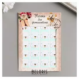 Набор уголков с кармашком для фотографий 24 уголка "Зверята-мордочки" 12,7х9,5 см