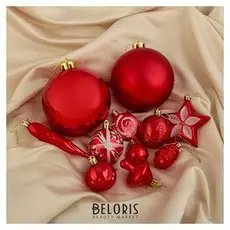 Набор украшений пластик 26 шт "Жизель" красный