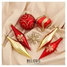 Набор украшений пластик 30 шт "Терезия" красно-золотой