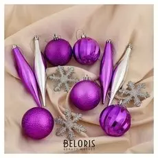 Набор украшений пластик 40 шт "Терия" фиолетовый