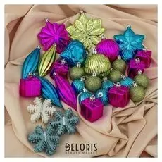 Набор украшений пластик 43 шт "Яркий неон"