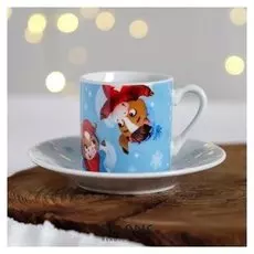 Набор «Вместе теплее», кружка 70 мл, блюдце, 10 х 8 см