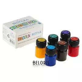 Набор витражных красок по стеклу Decola, 6 цветов, 20 мл