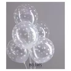 Набор воздушных шаров "Звёздочки белые" 5 шт. 10"