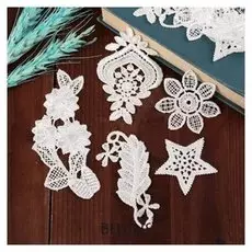 Набор вязаных элементов «Цветы», 10 шт, цвет белый