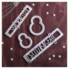 Набор выемок для марципана и теста "Пингвины", 4 шт: основы 7,5х5,5/6,2х4,2 см