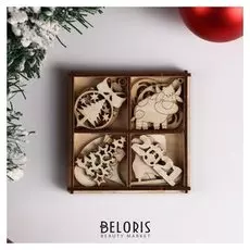 Набор заготовок для творчества "Новый год", 5х4,5 см