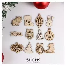 Набор заготовок для творчества "Новый год на носу", 5х4,5 см, 12 шт.