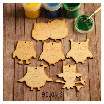 Набор заготовок для творчества «Совушки», 6 шт