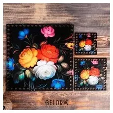 Набор заготовок для вязания "Квадрат жостовская роспись №2" (3 в 1), донышки, 10,15,30см