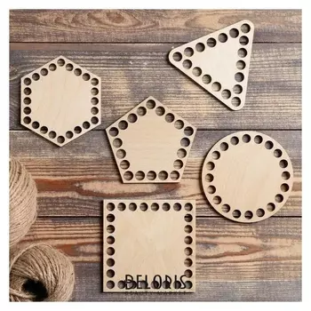 Набор заготовок для вязания "Простая геометрия" (5 в 1), донышко фанера 3 мм, 10 см