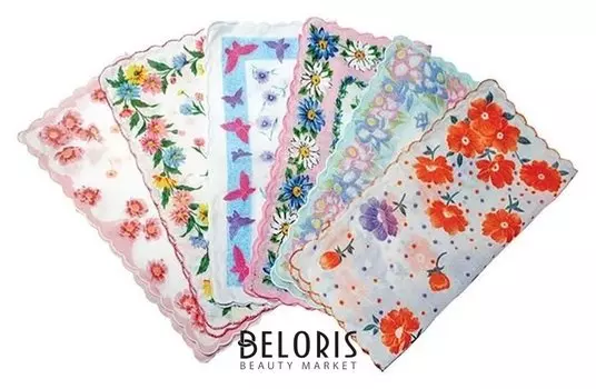 Набор женских носовых платков в пакете этника, 30х30, 12 шт. х/б