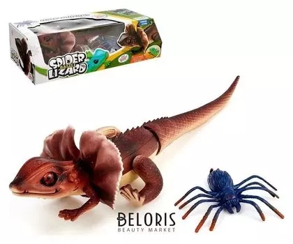 Набор животных «Ящерица против паука», работает от батареек