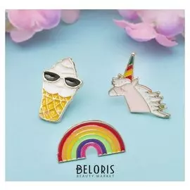 Набор значков "Фантазия", разноцветный в золоте