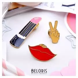 Набор значков "Мэйкап", разноцветная в золоте