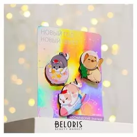 Набор значков «Новый год - новый полёт», 3 шт