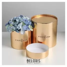 Набор золотых шляпных коробок 2 в 1 «От всей души», 12 х 12, 15 х 15 см