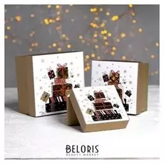 Наборк коробок 3 в 1 «Подарки», 13 х 13 х 8 - 9 х 9 х 6 см