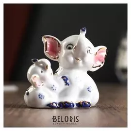 Нэцкэ "2 слоника-цветочек"