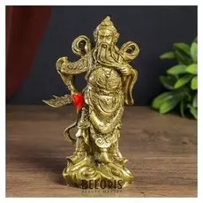 Нэцке полистоун под бронзу "Старец Фу Син" 17х8х7 см