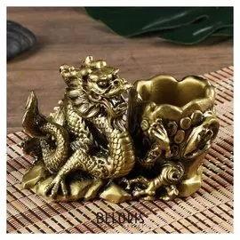 Нэцке полистоун подставка "Китайский дракон" под бронзу 11х8х14,5 см