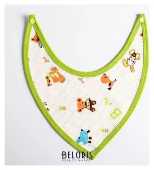 Нагрудник-бандана на непромокаемой основе для мальчика, на кнопках