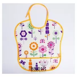 Нагрудник с карманом «Цветы», из клеёнки с пвх-покрытием, на завязках