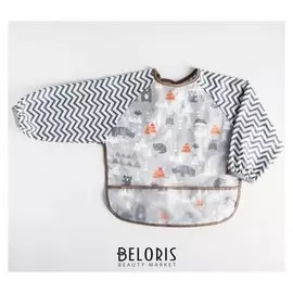 Нагрудник с рукавами и карманом "Носороги"