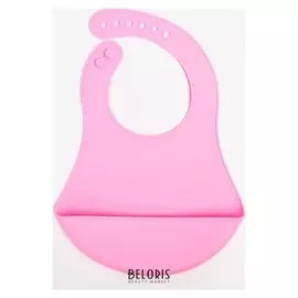 Нагрудник силиконовый, цвет розовый