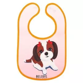 Нагрудник «Собачка элли», непромокаемый, на кнопках, с карманом