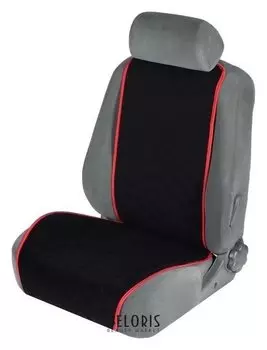 Накидка на переднее сиденье, велюр, размер 55 х 130 см, черный, с красным кантом