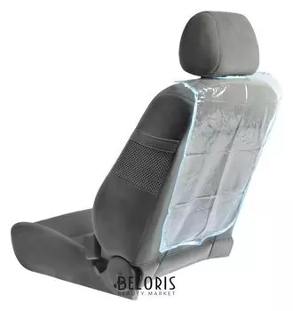 Накидка-незапинайка на спинку сиденья Torso, 58х42 см, синяя окантовка, прозрачная