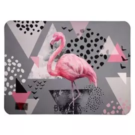 Накладка на стол пластик А3, 430 х 320 мм, 400 мкм, нпд-2, «Модный флминго»