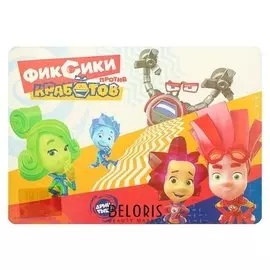 Накладка на стол пластик А4, 340 х 240 мм, "Фиксики"
