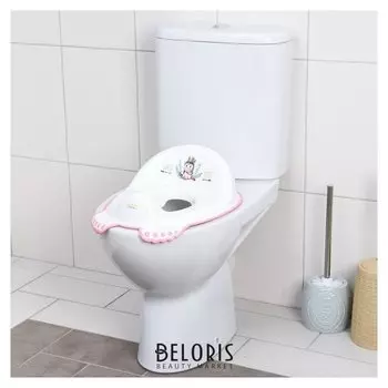 Накладка на унитаз "Дикий запад - единорог" нескользящая, цвет белый/розовый