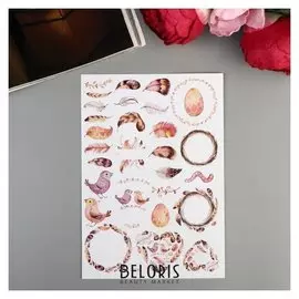 Наклейка бумага "Птички" 14,8х21 см