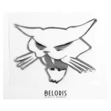 Наклейка декоративная Torso, на автомобиль "Кот", серебро