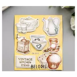 Наклейка картон 2 слоя "Чаепитие" 19х12,5 см