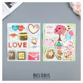 Наклейка картон 2 слоя "Любовь" 19х12,5 см