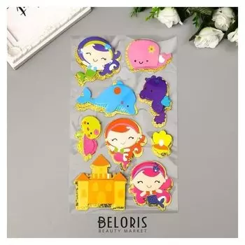 Наклейка картон объёмная "Малышки/феи" 31х15 см